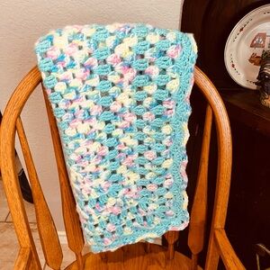 Colorful Crochet Granny Square Blanket